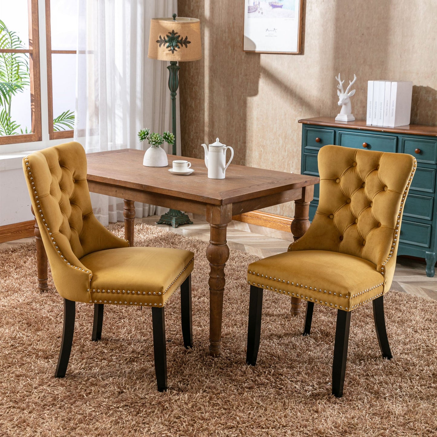 Ensemble de chaises de salle à manger en velours premium - Collection Nikki