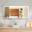 48x24 inch LED bathroom makeup mirror wall mounted adjustable light anti fog touch switch with memory intelligent large bathroom - Korvel
