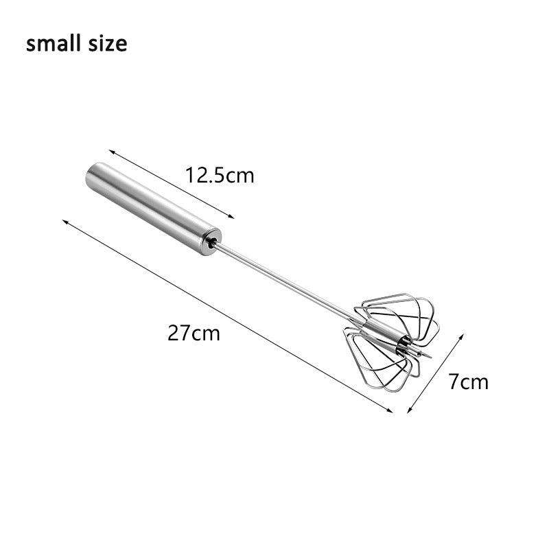 Stainless Steel Egg Beater Semi-Automatic Hand Press Rotary Household Kitchen Manual Egg - Korvel