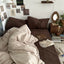 Four piece set of washed cotton bed sheets and duvet covers three piece set of bedding for single student dormitories - Korvel