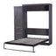 Full Size Gray Murphy Bed with Wardrobe and Drawers
