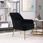 Modern Mid Century Velvet Sherpa Armchair - Navy