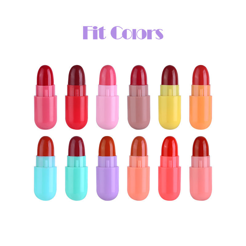 Fit Colors 12 Colors Mini Pill Matte Lipstick Velvet Matte Portable Pill Capsule Lipstick - Korvel