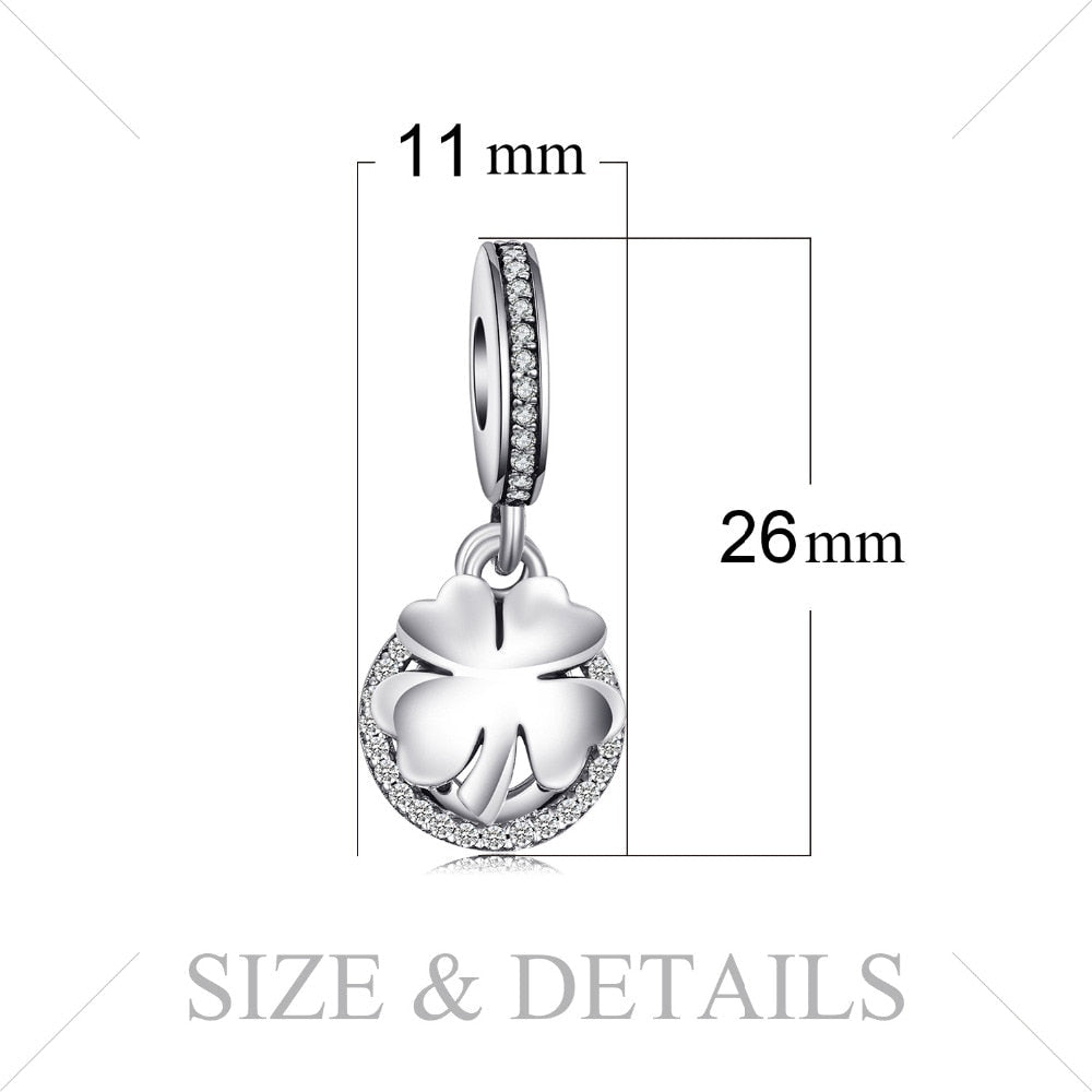 Bijoupalace Perle Charm Trèfle à Quatre Feuilles en Argent Sterling 925