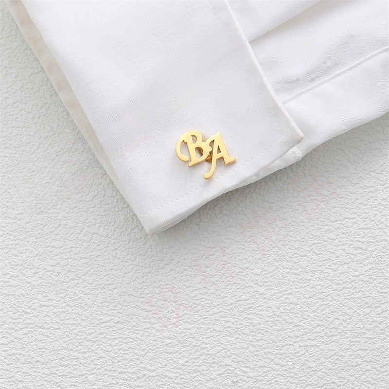 Custom French Cufflinks with English Letters
