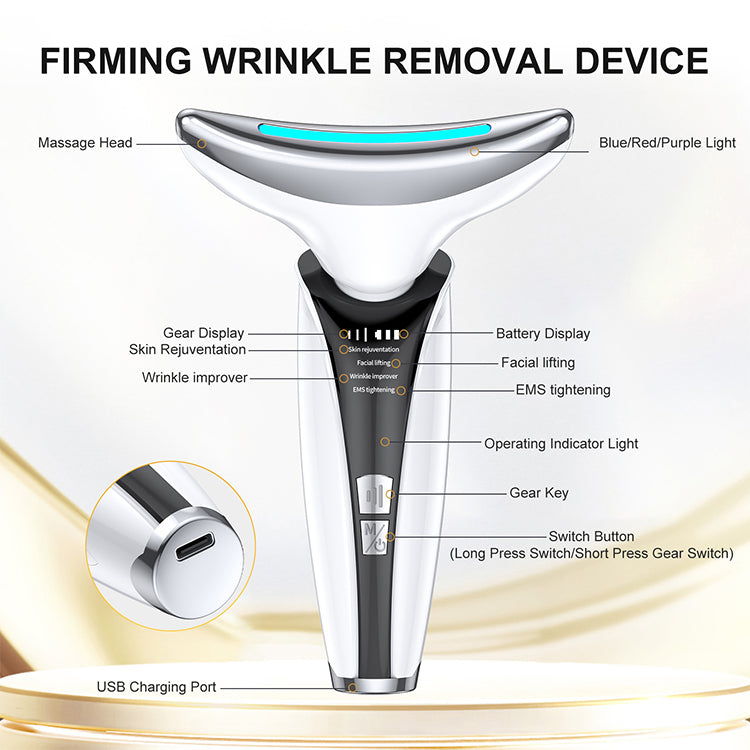 Hot Sell Skin Rejuvenation Tightening Anti-aging Face Neck Lifting Massager Led Photon Therapy Face And Neck Lifting Device - Korvel