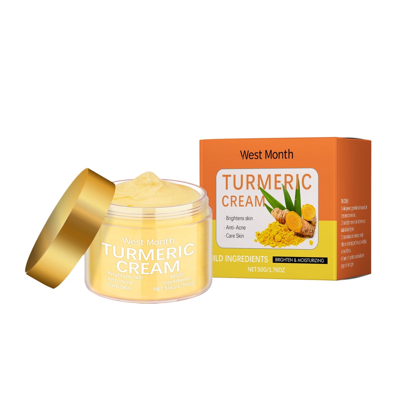 Turmeric Moisturizing Face Cream, Brightening, Hydrating, Nourishing And Moisturizing Skin Daily Gentle Care - Korvel