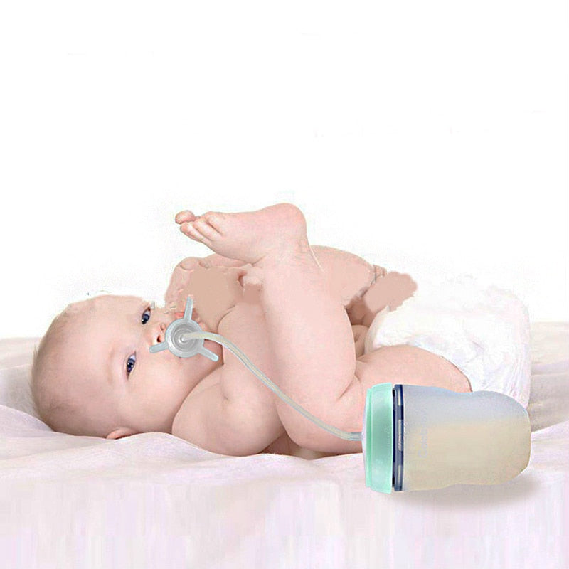 250ml Baby Bottle Kids Cup Silicone Sippy Children Training Cute Baby Drinking Water Straw Feeding Bottle Hands-free bottle - Korvel