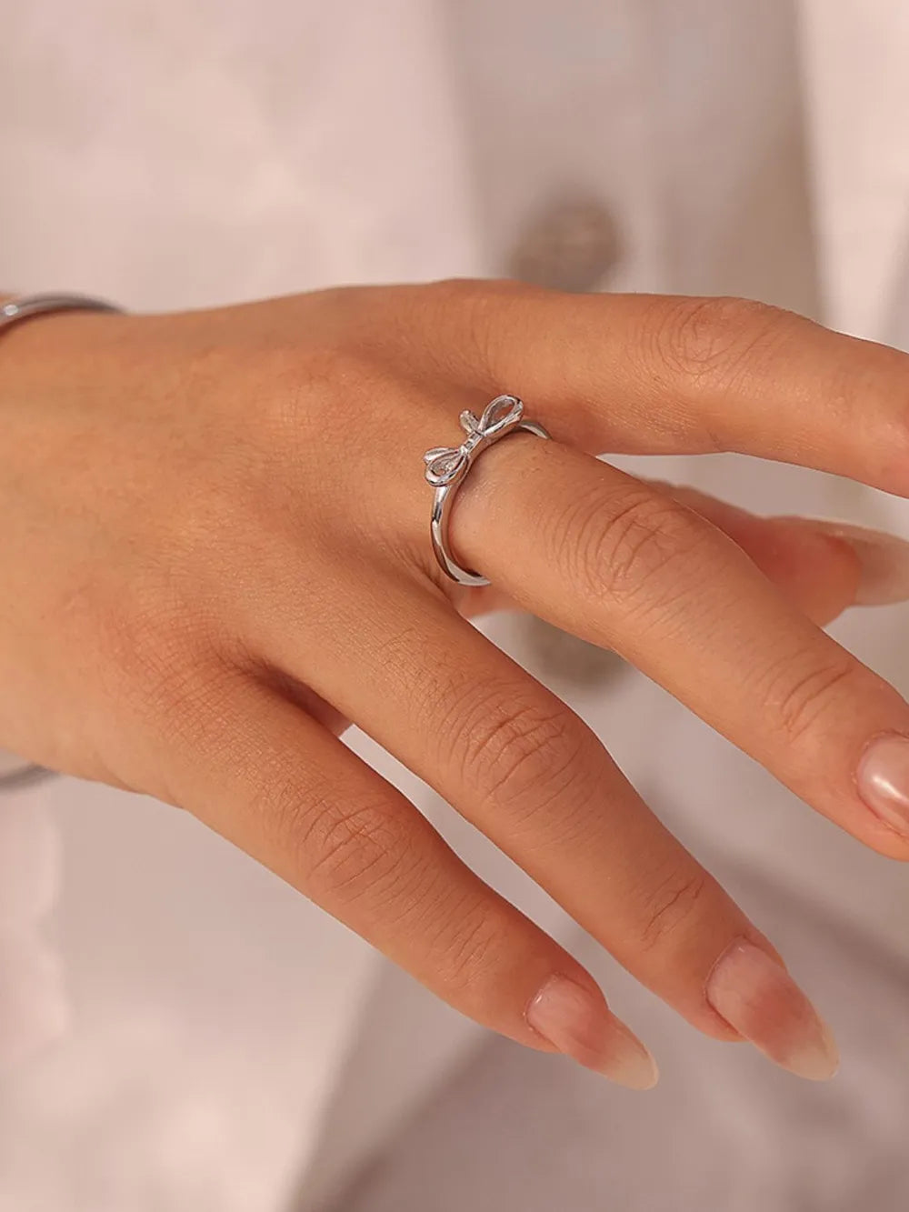 Elegant Bow Ring in Stainless Steel