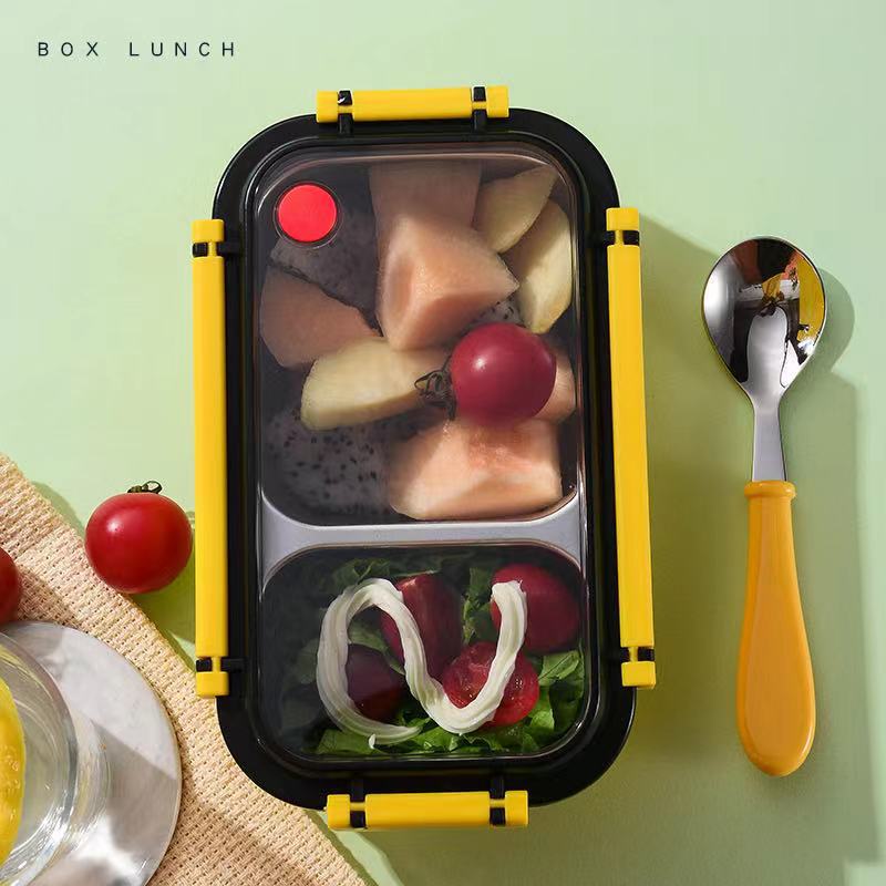 Simple and stylish portable stainless steel heat preservation and anti-scalding partition lunch box - Korvel