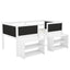 Twin Size Low Loft Bed with Two Movable Shelves and Ladder,with Decorative Guardrail Chalkboard,White - Korvel