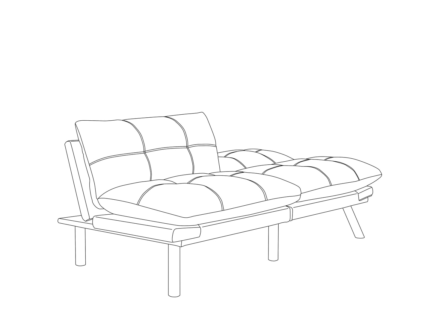 Sofá Cama Moderno Plegable Convertible Marrón