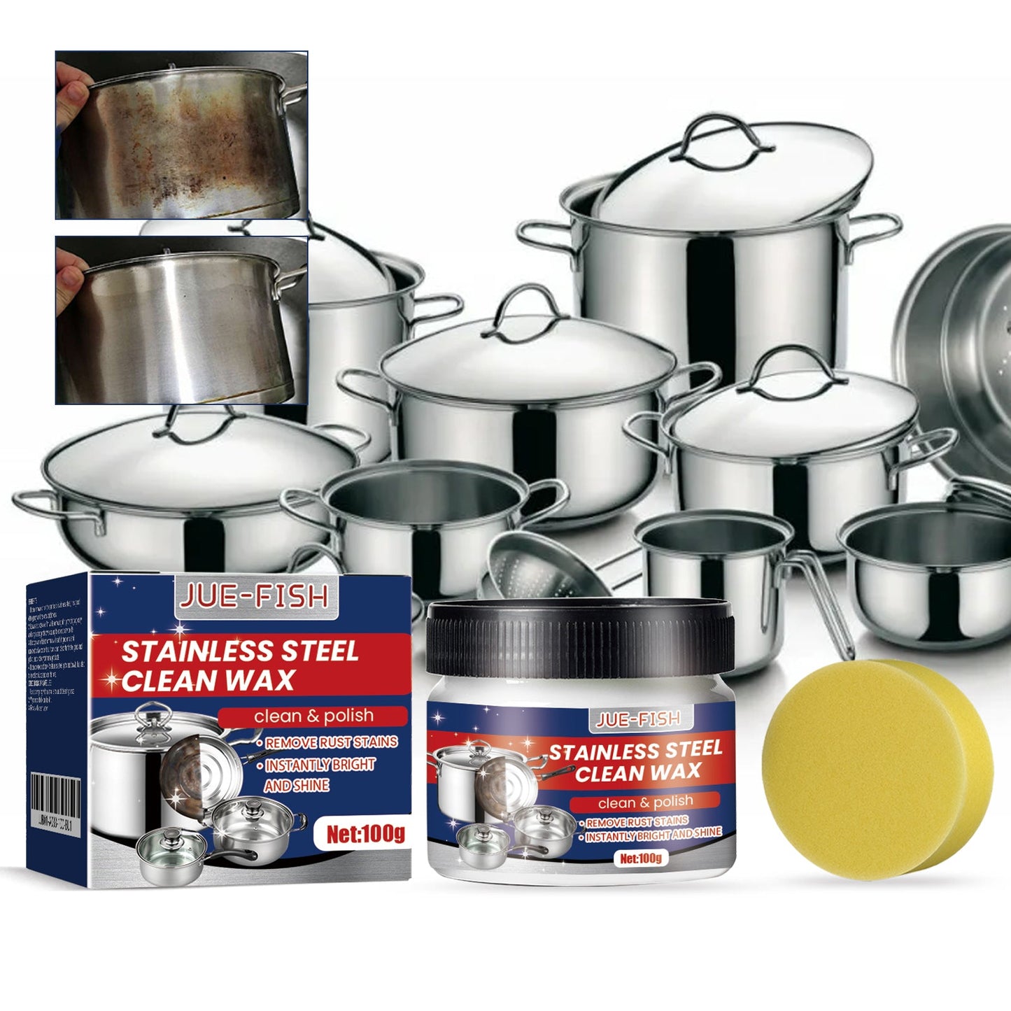 Crème de nettoyage en acier inoxydable premium pour la cuisine et la maison