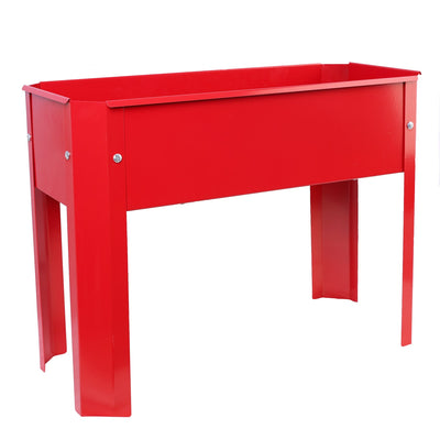 Metal Elevated Garden Bed - Red Planter Box Set of 2