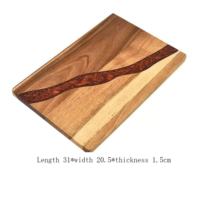 Heavy Duty Serving Tray Chopping Board With Ocean Wave  Epoxy Resin Wood Cutting Board - Korvel