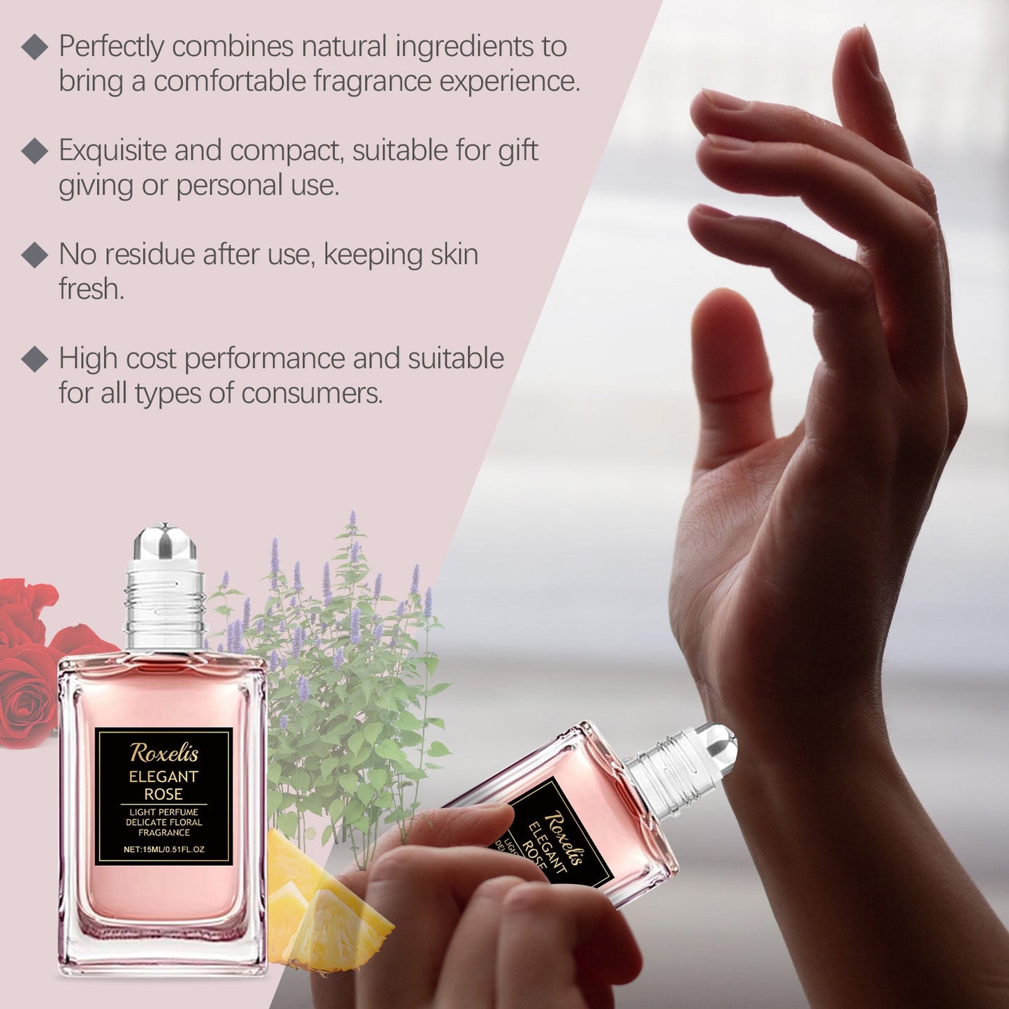 Rose Essential Oil Fragrance Water Pheromone Dating Partner Fragrance Lasting Lasting Couple Atmosphere Charm Perfume - Korvel
