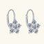 1.2 Carat 925 Sterling Silver Moissanite Flower Huggie Earrings - Korvel