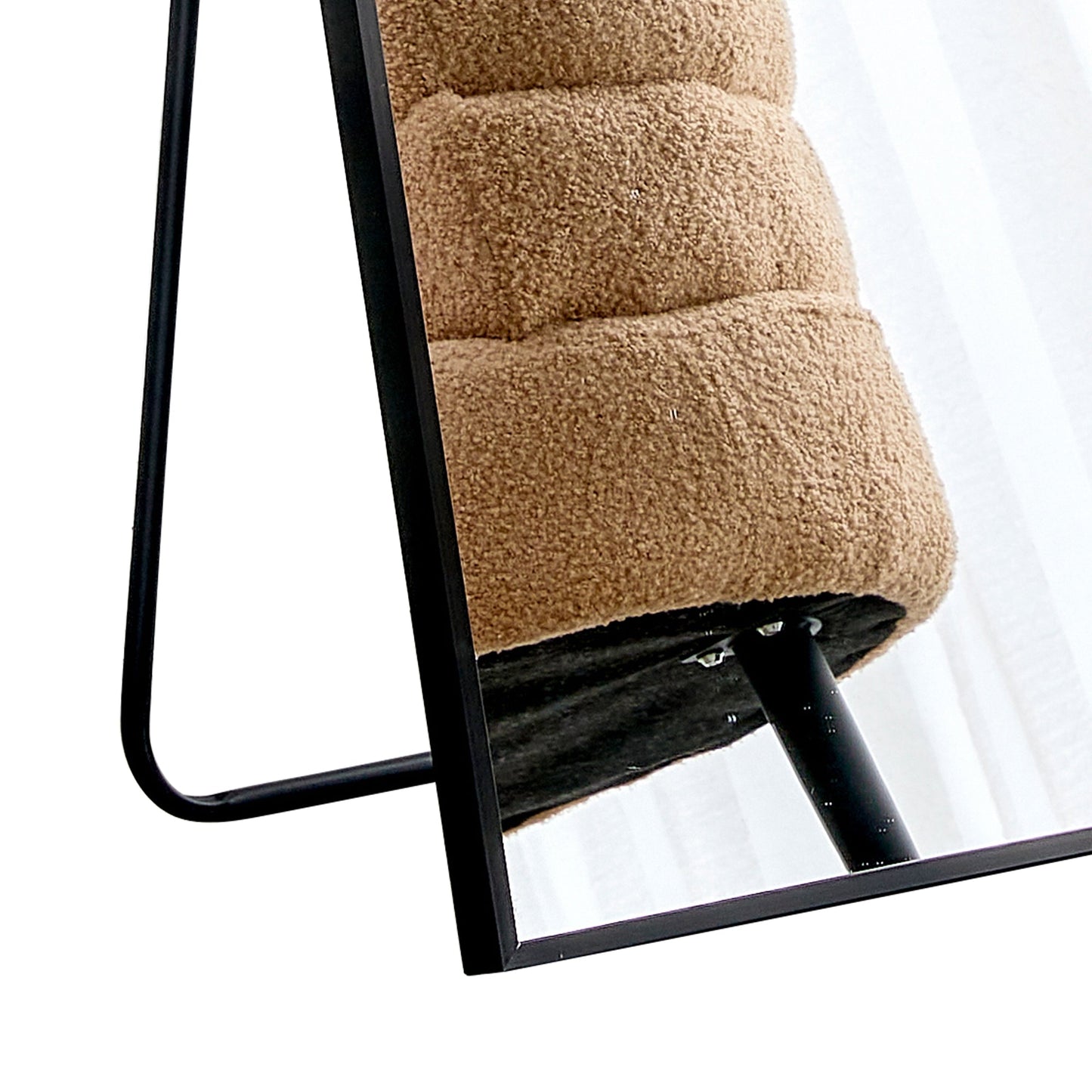 Aluminum alloy metal frame wall mounted full-length mirror black 65 * 23“ - Korvel