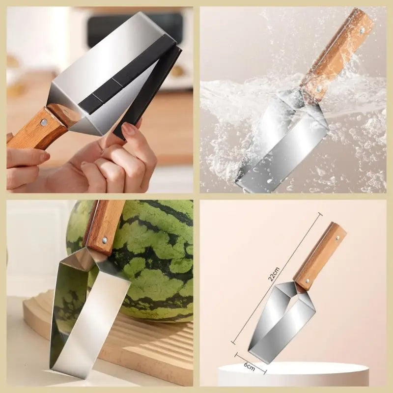 New Watermelon Splitter Watermelon Cutting Artifact 430 Stainless Steel Cutting Piece Splitter Household Melon Triangle Cutting - Korvel