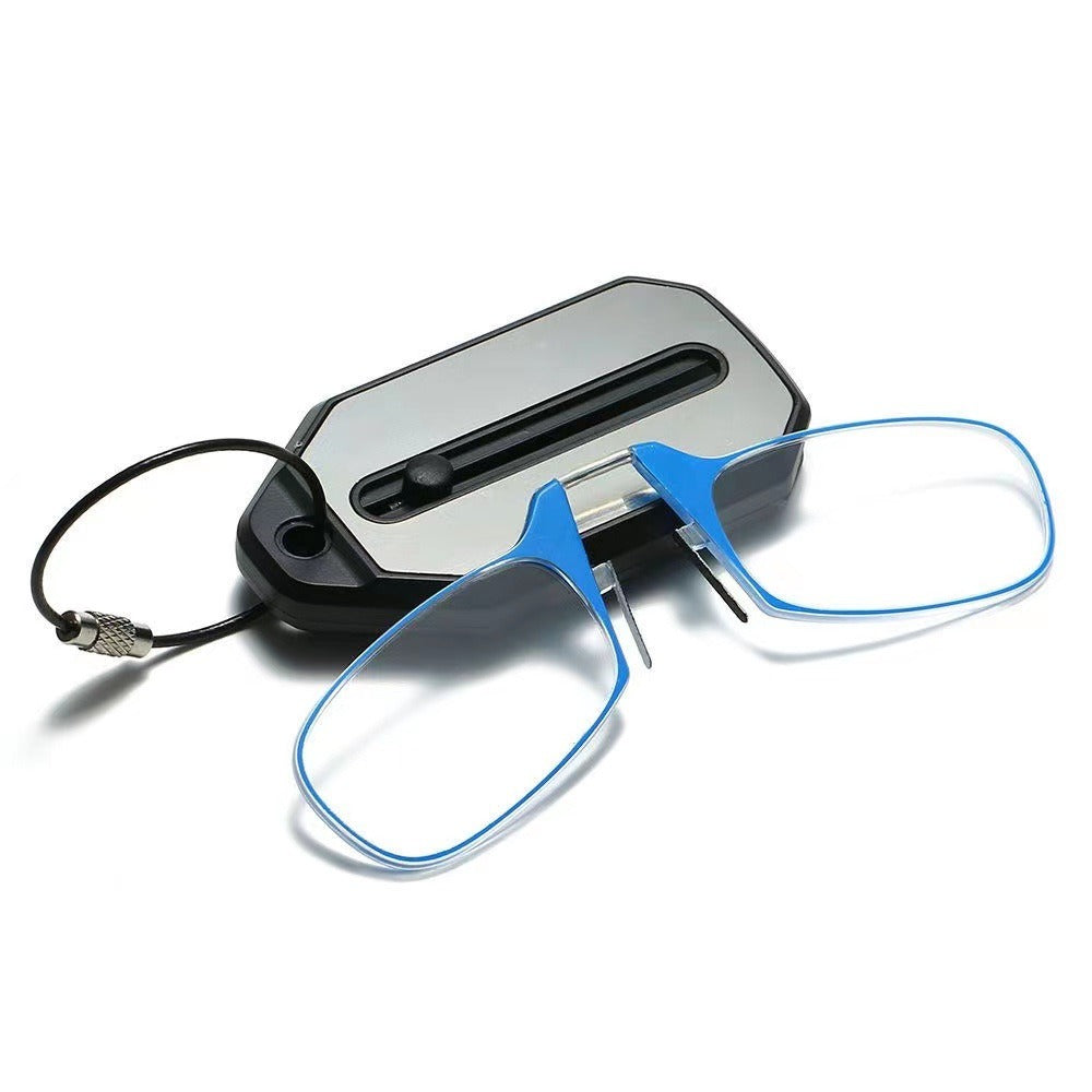 Nose clip presbyopic glasses keychain ultra lightweight carrying elderly glasses wallet glasses reading glasses - Korvel