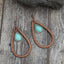 Wooden Turquoise Cutout Teardrop Earrings - Korvel
