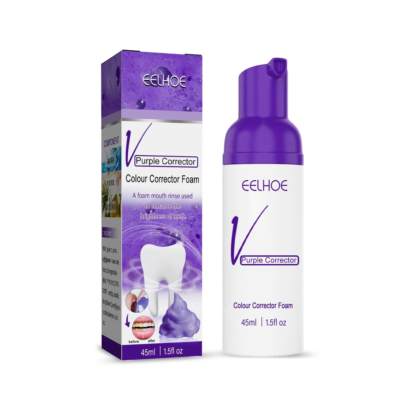 Mousse Dentaire V34 Teinte Violette pour Élimination des Taches