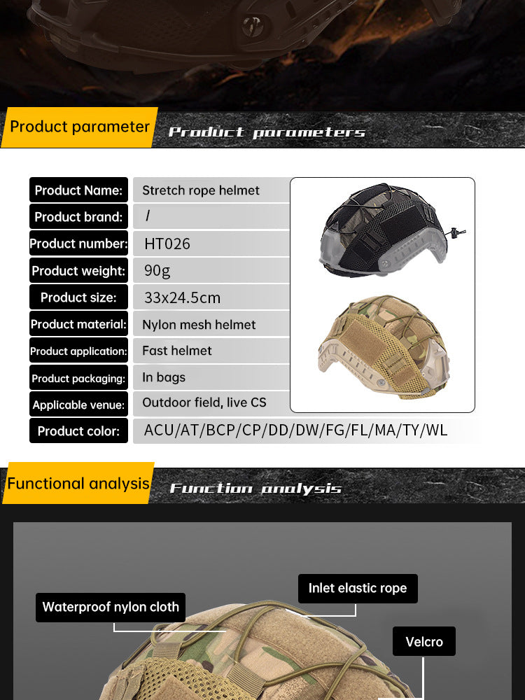 Tactical Multicam Helmet Cover for for Ops-Core FAST PJ Helmet Paintball Wargame Gear CS FAST Helmet Cover - Korvel