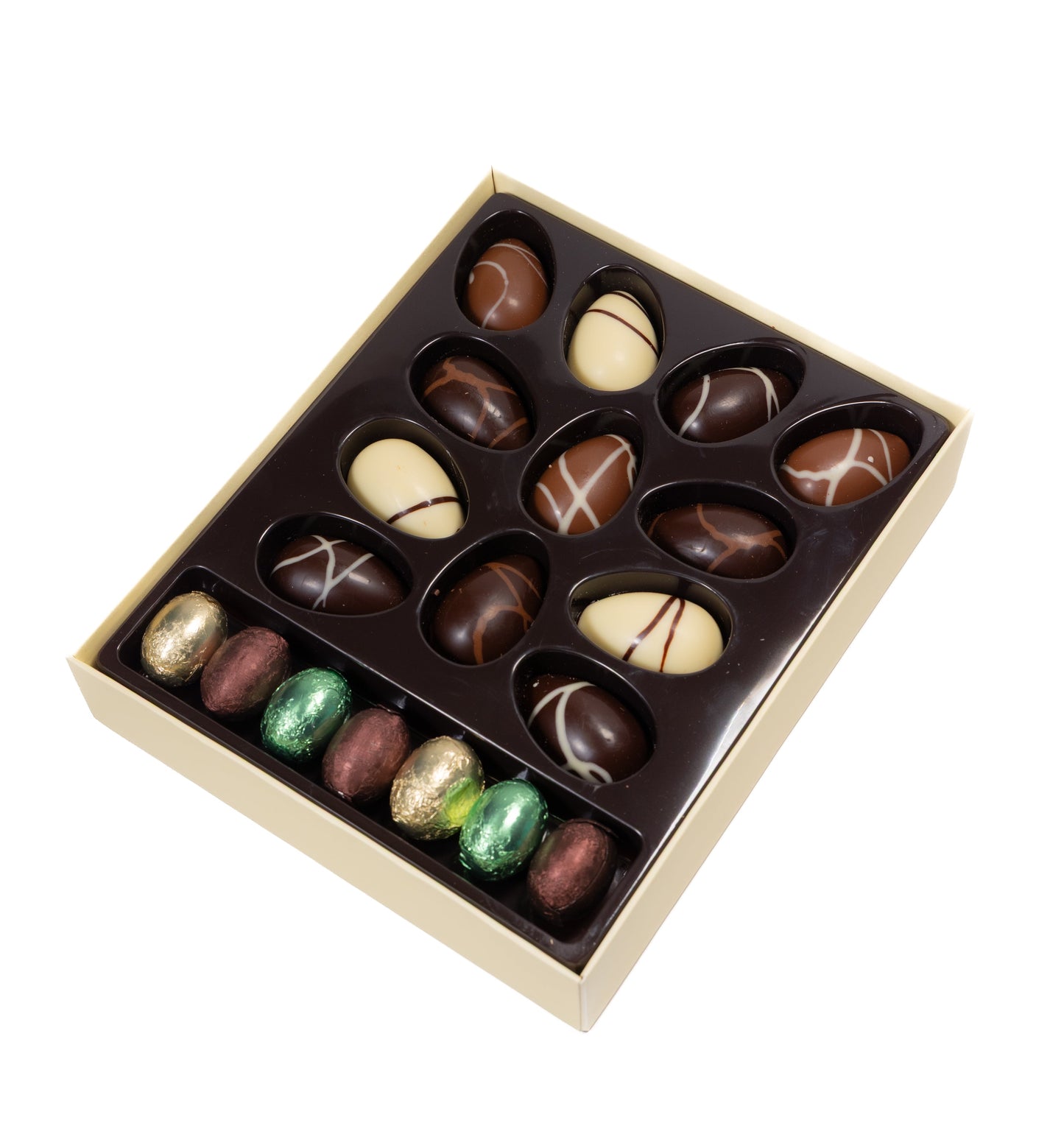 Huevos de Chocolate Rellenos de Praliné Andy Anand, 20 piezas – Caja de Regalo Sin Gluten