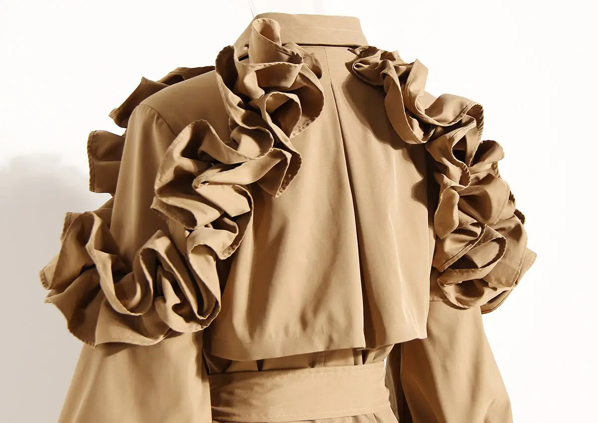 Manteau Trench à Volants