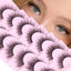 Wispy Natural Mink False Eyelashes - 7 Pairs Cat Eye Style