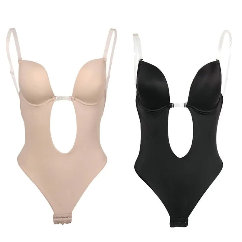 Bodysuit dos nu élégant U à décolleté plongeant pour femmes