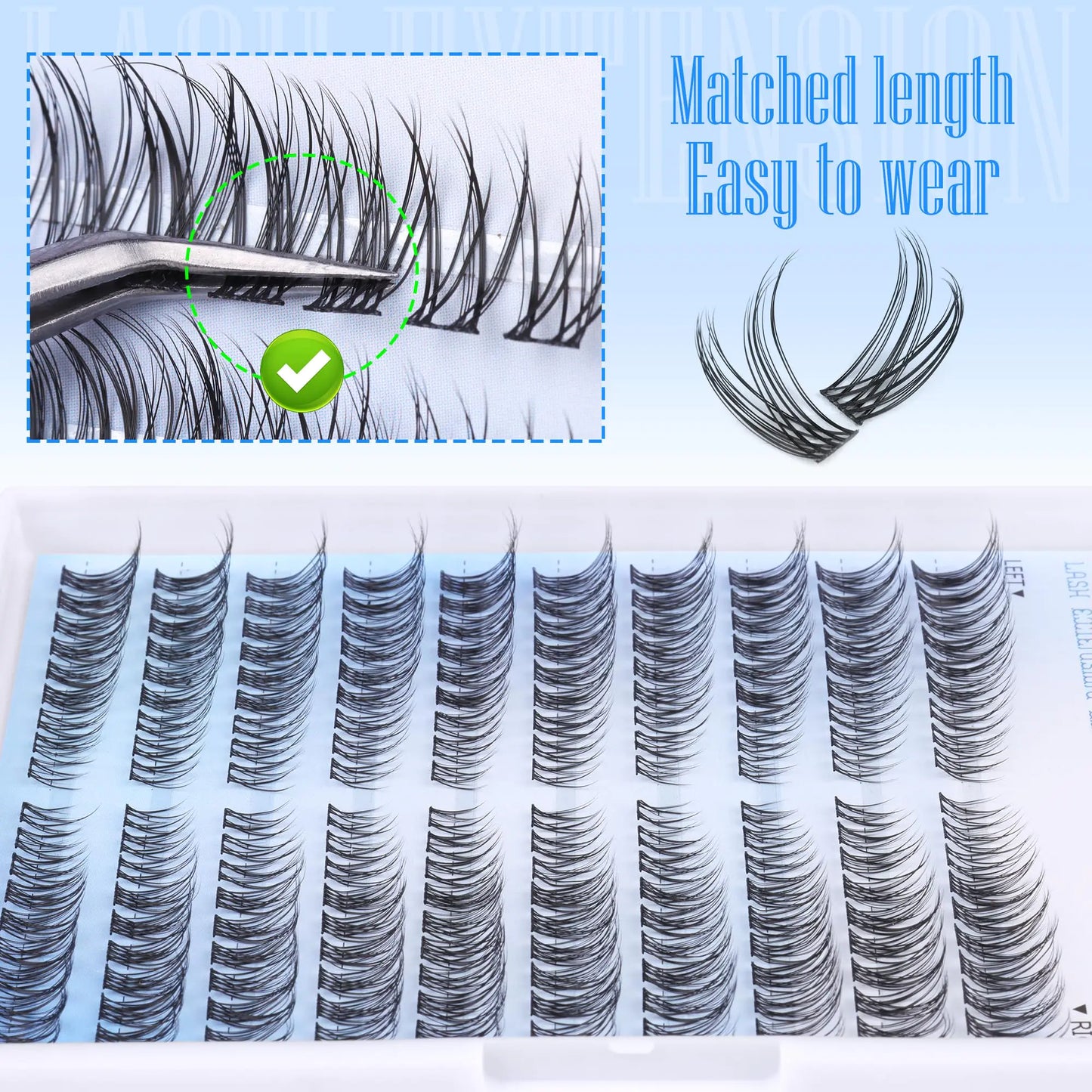 Natural Wispy Cluster Eyelash Extensions by TNFVLONEINS