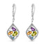 Sterling Silver Diamond Accent Multi Stone Drop Earrings