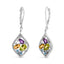 Sterling Silver Diamond Accent Multi Stone Drop Earrings