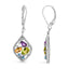 Sterling Silver Diamond Accent Multi Stone Drop Earrings