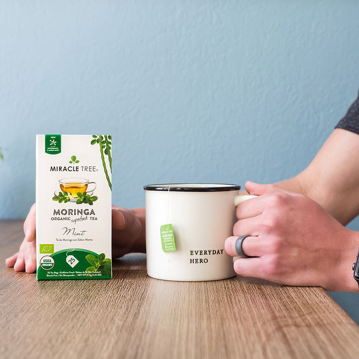 Organic Moringa Tea with Mint - 25 Wrapped Tea Bags