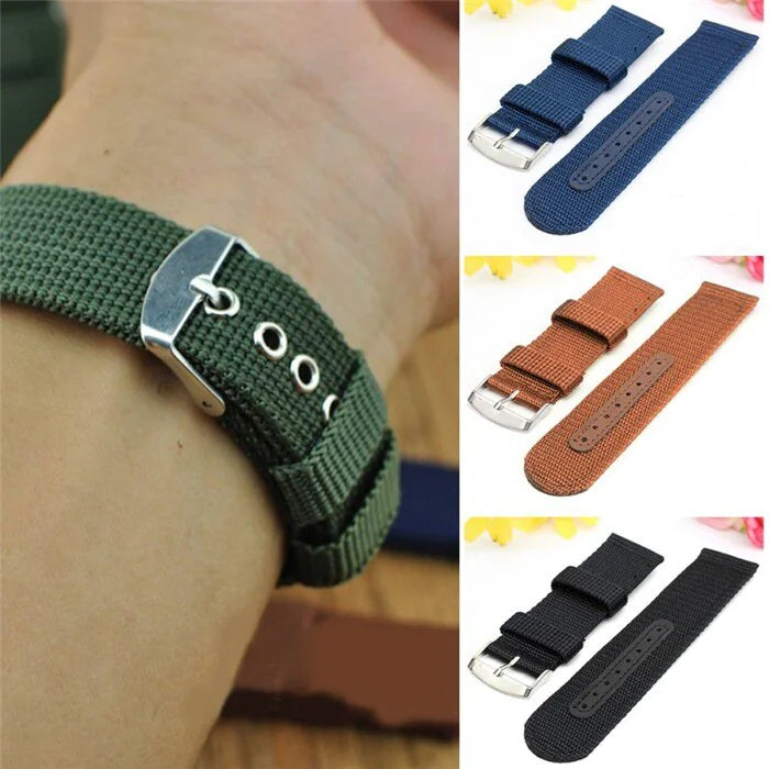 Bracelet de montre en nylon canvas militaire premium - 18mm à 24mm