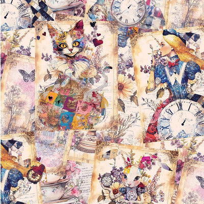 Tissu Multi Alice's Dream Collage - 44"/45" par yard