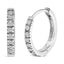 Boucles d'oreilles créoles Huggie en or rose 14K avec diamants