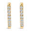 Pendientes de aro huggie de diamante de oro rosa de 10 quilates de doble cara