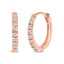 Boucles d'oreilles créoles Huggie en or rose 14K avec diamants