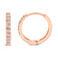 Boucles d'oreilles créoles Huggie en or rose 14K avec diamants