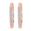 Pendientes de aro huggie de diamante de oro rosa de 10 quilates de doble cara