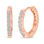 Pendientes de aro huggie de diamante de oro rosa de 10 quilates de doble cara