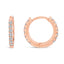 Pendientes de aro huggie de diamante de oro rosa de 10 quilates de doble cara