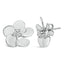 Boucles d'oreilles en diamant lab-grown en forme de pétale de fleur en or blanc 10K