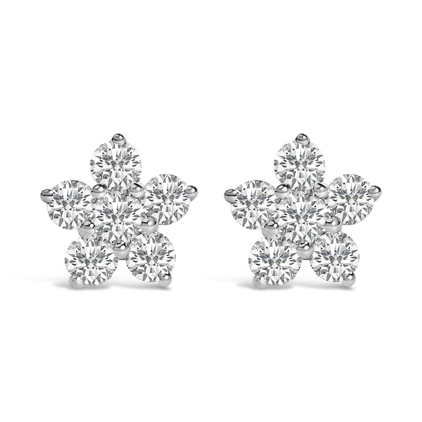 Boucles d'oreilles étoile en diamant lab-grown en or blanc 10K