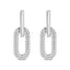 10K White Gold Lab Grown Diamond Paperclip Drop Earrings