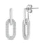 10K White Gold Lab Grown Diamond Paperclip Drop Earrings