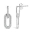 10K White Gold Lab Grown Diamond Paperclip Drop Earrings